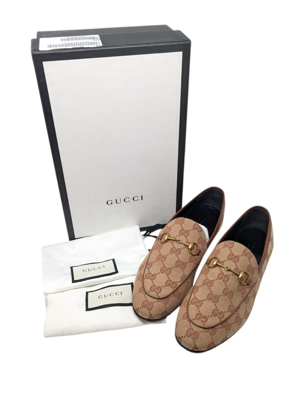 Gucci Rust GG Monogram Jordaan Horsebit Loafer Size EU 39